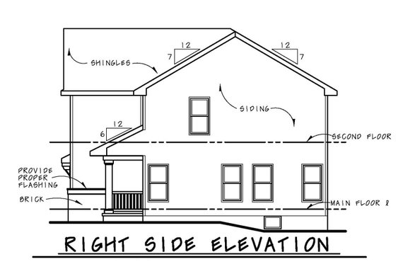Exterior - Front Elevation 5 for Country House Plan #20-2149 - 4 bed, 2.5 bath