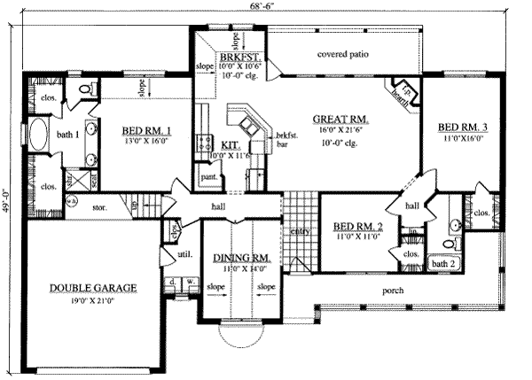 Traditional Floor Plan - Main Floor Plan #42-298