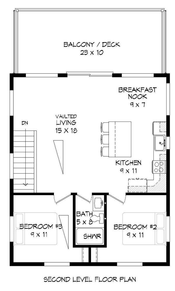Contemporary Floor Plan - Upper Floor Plan #932-181