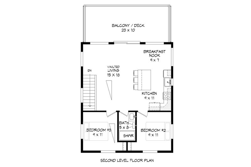 Home Plan - Floor Plan - Upper Floor for Contemporary House Plan #932-181 - 3 bed, 2 bath