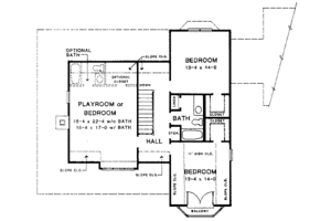 Floor Plan - Upper Floor for Victorian House Plan #10-211 - 4 bed, 2.5 bath