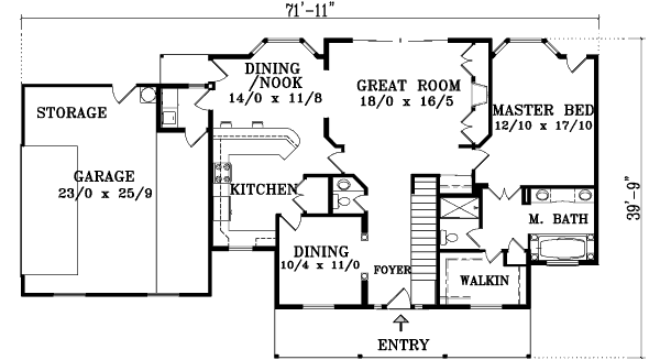 Traditional Floor Plan - Main Floor Plan #1-1373
