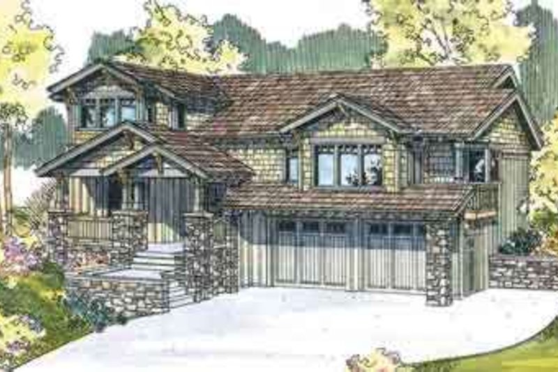 Architectural House Design - Craftsman Exterior - Front Elevation Plan #124-533