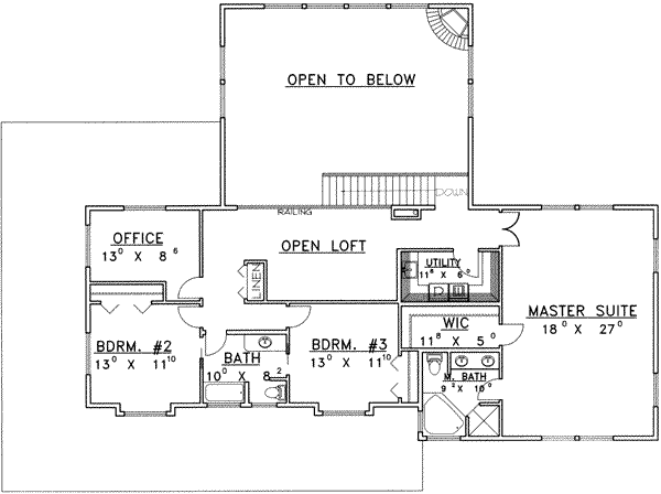 Home Plan - Modern Floor Plan - Upper Floor Plan #117-372