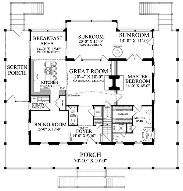House Blueprint - Cottage Floor Plan - Main Floor Plan #137-384