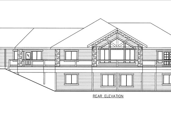 Exterior - Rear Elevation for Craftsman House Plan #117-1113 - 4 bed, 4 bath