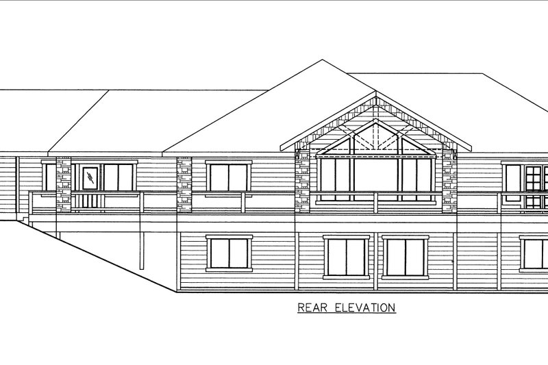 Home Plan - Exterior - Rear Elevation for Craftsman House Plan #117-1113 - 4 bed, 4 bath