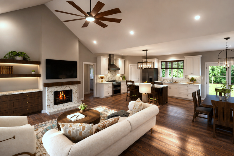 House Blueprint - Interior - Entry for Farmhouse House Plan #44-313 - 3 bed, 2 bath