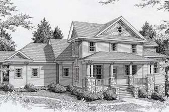 Exterior - Front Elevation for Craftsman House Plan #112-146 - 5 bed, 4 bath