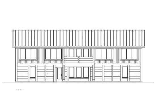 Exterior - Rear Elevation 3 for Barndominium House Plan #569-37 - 2 bed, 3 bath