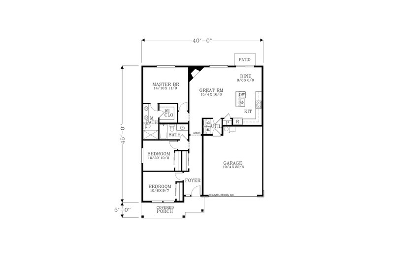 Home Plan - Floor Plan - Main Floor for Craftsman House Plan #53-723 - 3 bed, 2 bath