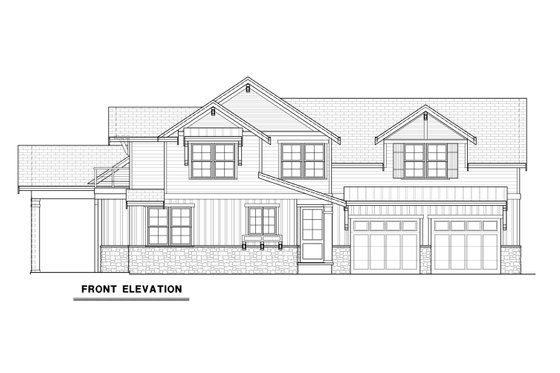 Exterior - Front Elevation 3 for Craftsman House Plan #1070-189 - 3 bed, 2.5 bath