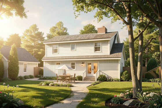 Exterior - Rear Elevation for Country House Plan #312-447 - 3 bed, 2.5 bath