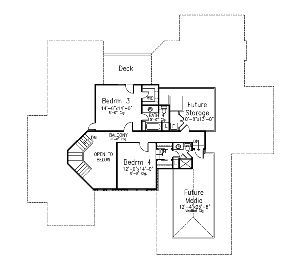 Modern Floor Plan - Upper Floor Plan #52-231