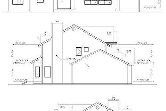 Exterior - Rear Elevation for Traditional House Plan #78-125 - 4 bed, 2.5 bath