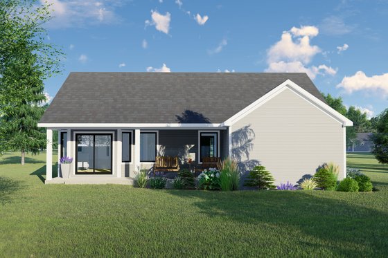 Exterior - Rear Elevation for Craftsman House Plan #1064-61 - 3 bed, 2 bath