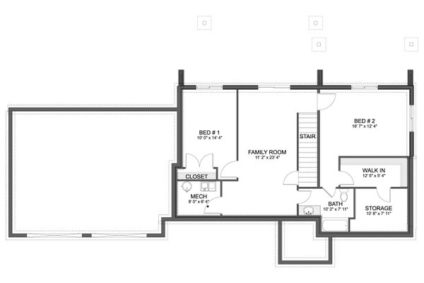 Modern Floor Plan - Lower Floor Plan #1060-365