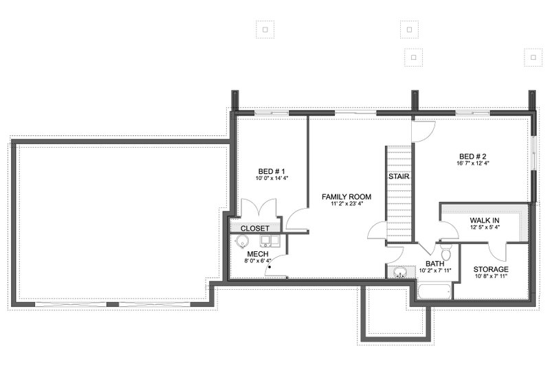 Dream House Plan - Floor Plan - Lower Floor for Modern House Plan #1060-365 - 3 bed, 2.5 bath