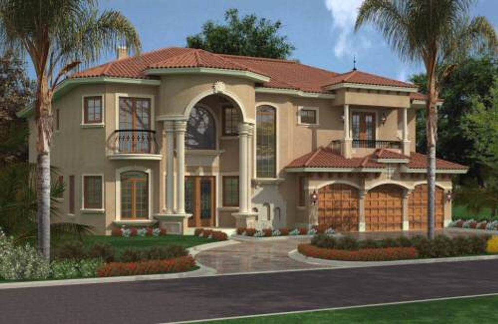 Mediterranean Style House Plan - 5 Beds 6.5 Baths 5743 Sq/Ft Plan #420