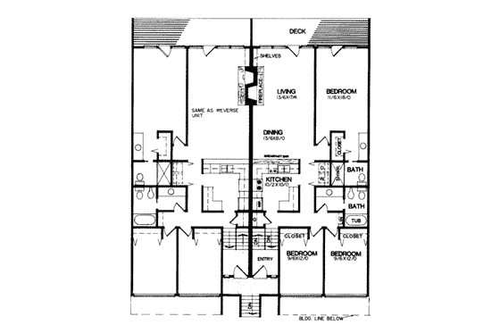 Floor Plan - Main Floor for Modern House Plan #303-246 - 3 bed, 2 bath