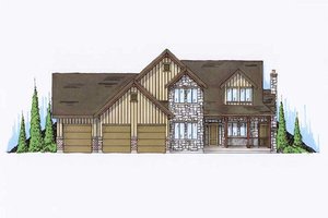 Country Exterior - Front Elevation Plan #5-385