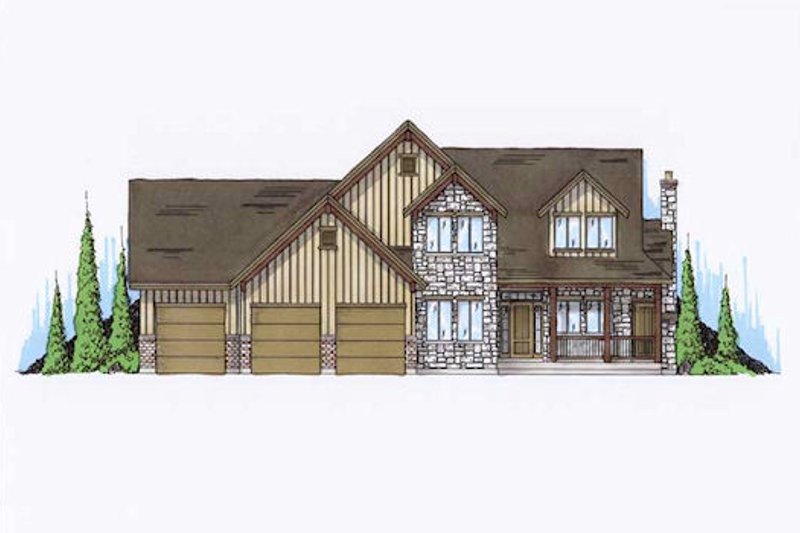 Dream House Plan - Country Exterior - Front Elevation Plan #5-385