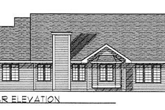 Exterior - Rear Elevation for Traditional House Plan #70-156 - 3 bed, 2 bath