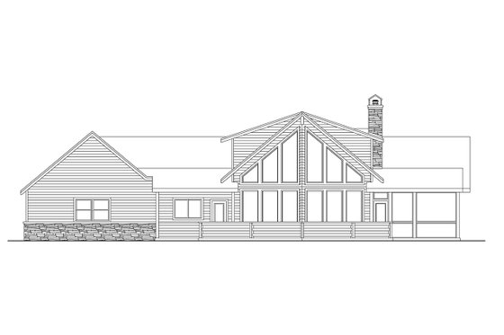 Exterior - Rear Elevation 1 for Craftsman House Plan #124-1370 - 3 bed, 2.5 bath