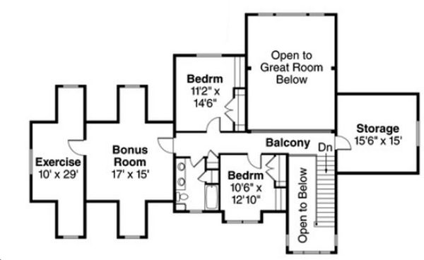 Architectural House Design - Craftsman Floor Plan - Upper Floor Plan #124-823