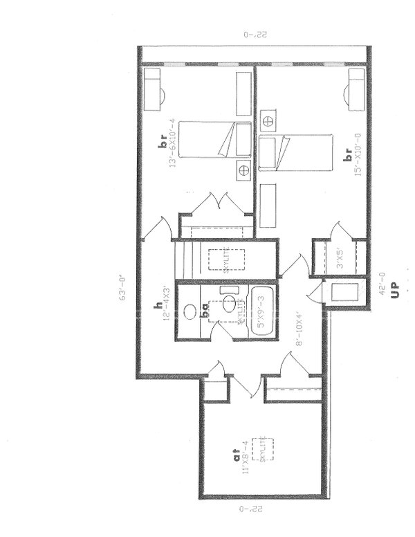 House Blueprint - Contemporary Floor Plan - Lower Floor Plan #405-343