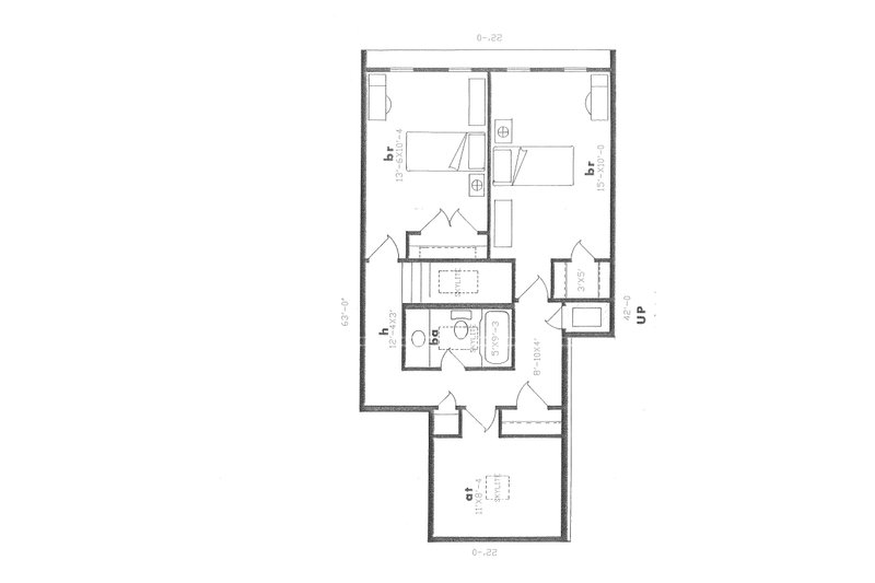 Dream House Plan - Floor Plan - Lower Floor for Contemporary House Plan #405-343 - 3 bed, 2 bath