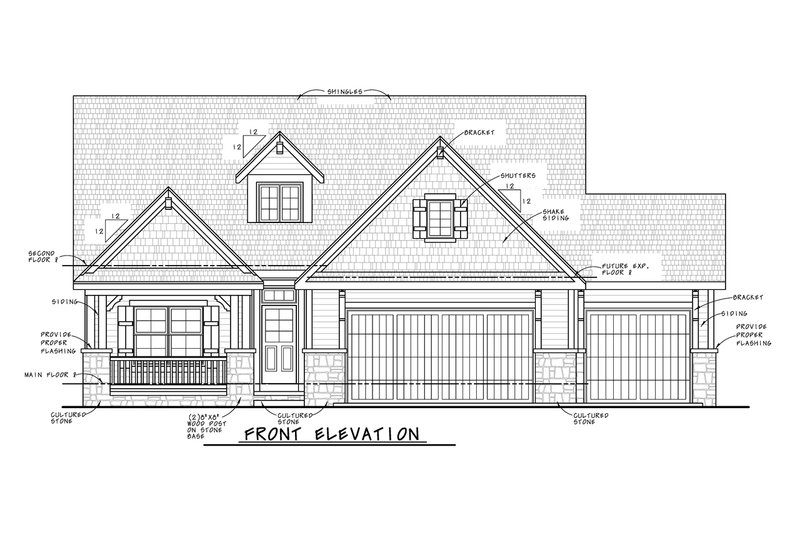 Home Plan - Exterior - Front Elevation 5 for Craftsman House Plan #20-2317 - 4 bed, 3.5 bath