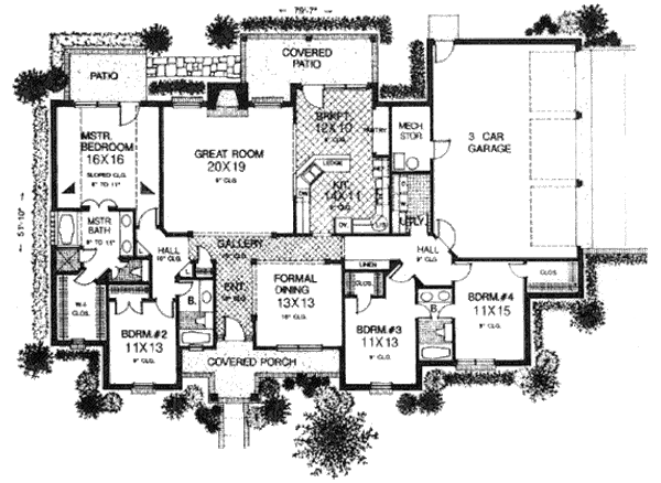 Colonial Floor Plan - Main Floor Plan #310-823