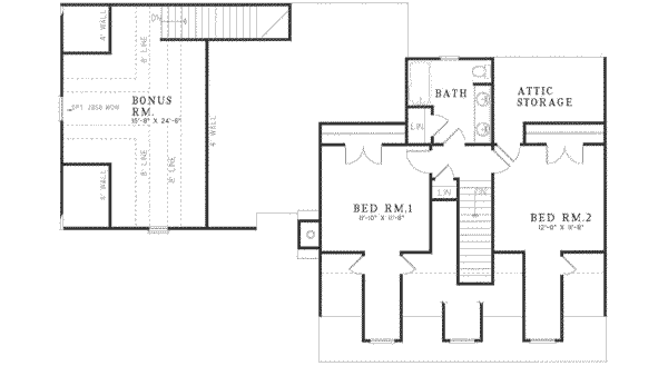 Traditional Floor Plan - Upper Floor Plan #17-142