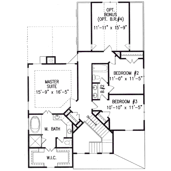 Cottage Floor Plan - Upper Floor Plan #54-117