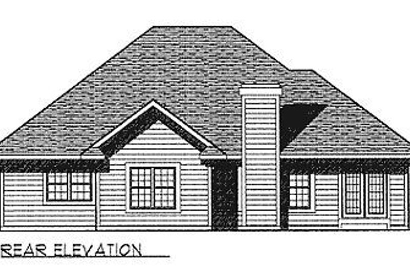 House Blueprint - Exterior - Rear Elevation for Traditional House Plan #70-240 - 3 bed, 2 bath