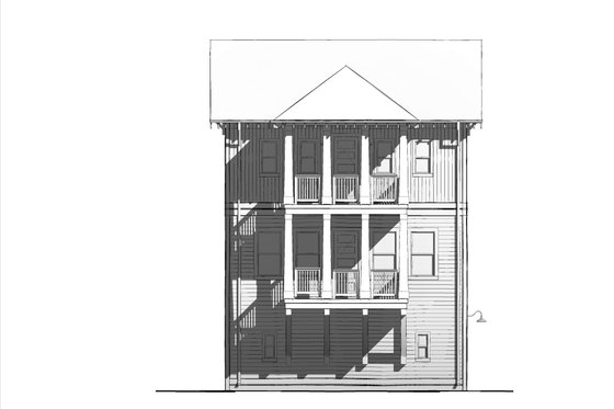 Exterior - Rear Elevation for Craftsman House Plan #926-1 - 1 bed, 1.5 bath