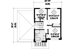 Floor Plan - Upper Floor for Contemporary House Plan #25-4572 - 3 bed, 1 bath
