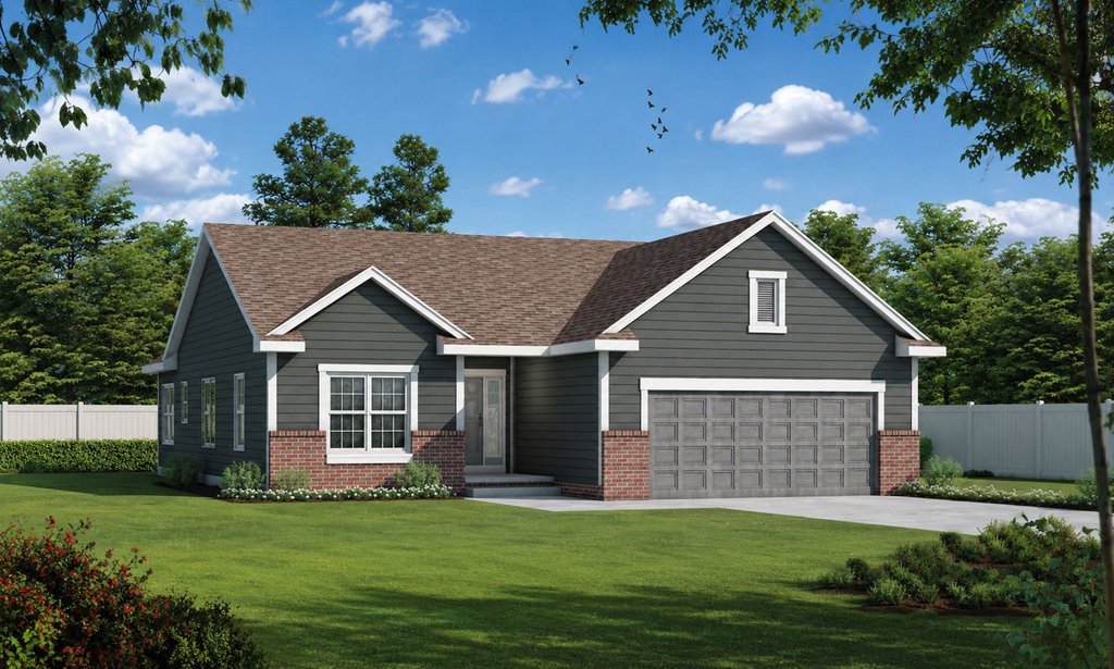Exterior - Front Elevation 2 for Traditional House Plan #20-1519 - 3 bed, 2 bath