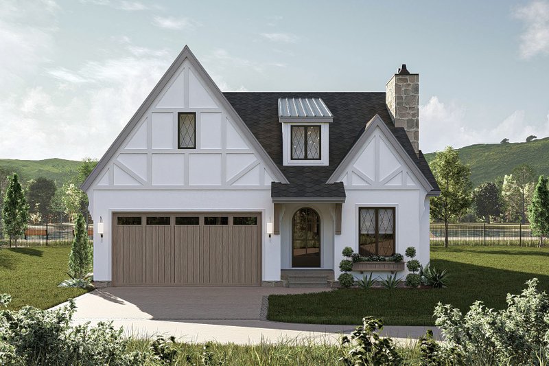 Architectural House Design - Tudor Exterior - Front Elevation Plan #455-373