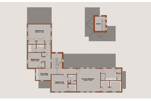Floor Plan - Upper Floor for Farmhouse House Plan #531-2 - 4 bed, 4 bath