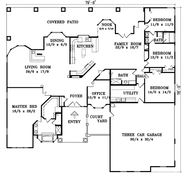 Traditional Floor Plan - Main Floor Plan #1-1215