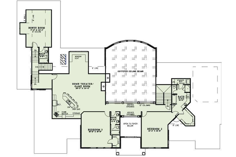 Dream House Plan - Floor Plan - Upper Floor for European House Plan #17-1177 - 5 bed, 6.5 bath
