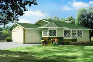 Cottage Exterior - Front Elevation Plan #1-1056