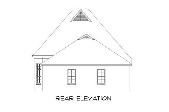 Exterior - Rear Elevation for European House Plan #424-236 - 3 bed, 2 bath