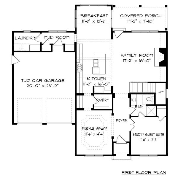 Architectural House Design - Farmhouse Floor Plan - Main Floor Plan #413-878