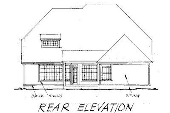 Exterior - Rear Elevation for Traditional House Plan #20-178 - 4 bed, 2.5 bath