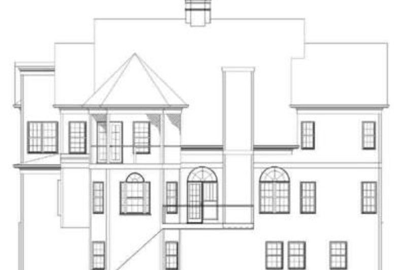 Home Plan - Exterior - Rear Elevation for European House Plan #119-154 - 5 bed, 4.5 bath
