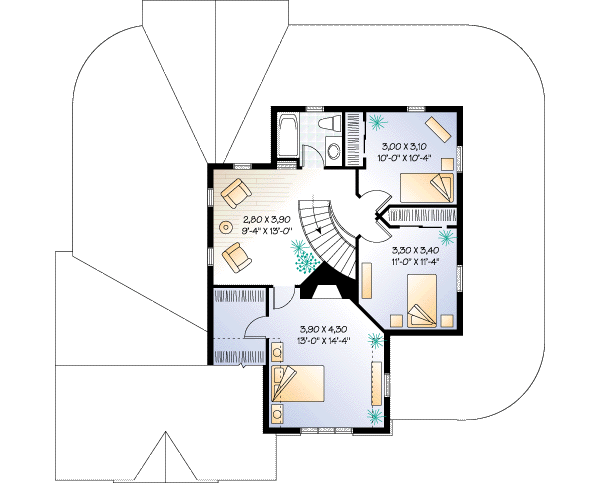Architectural House Design - Country Floor Plan - Upper Floor Plan #23-235
