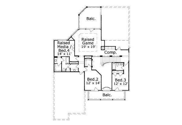 Colonial Floor Plan - Upper Floor Plan #411-716